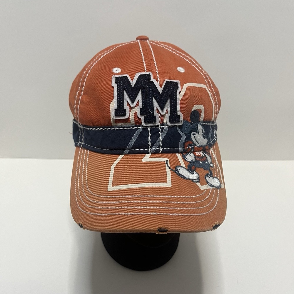 Disney‎ Parks Mickey Mouse MM Orange Embroidered Hat OSFM